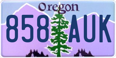 OR license plate 858AUK