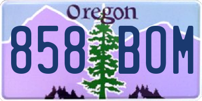 OR license plate 858BOM