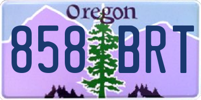OR license plate 858BRT