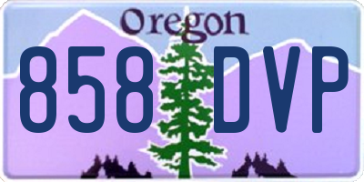OR license plate 858DVP