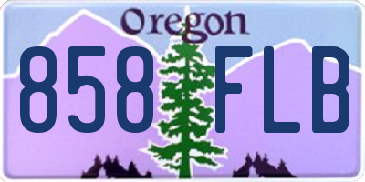 OR license plate 858FLB