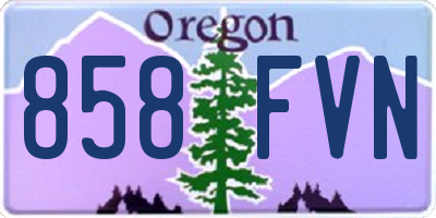 OR license plate 858FVN