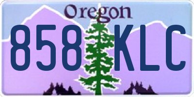 OR license plate 858KLC