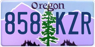OR license plate 858KZR