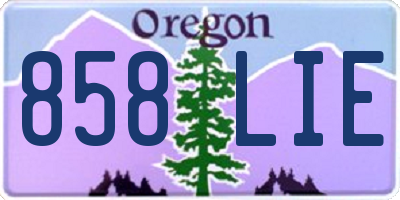 OR license plate 858LIE