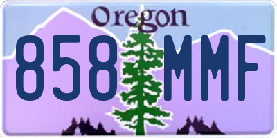OR license plate 858MMF