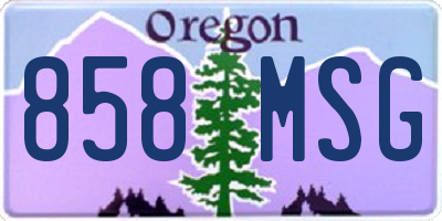 OR license plate 858MSG