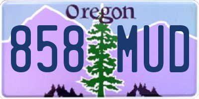 OR license plate 858MUD