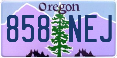 OR license plate 858NEJ