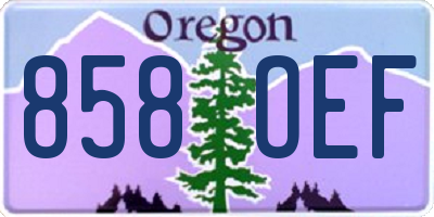 OR license plate 858OEF