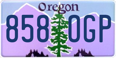 OR license plate 858OGP
