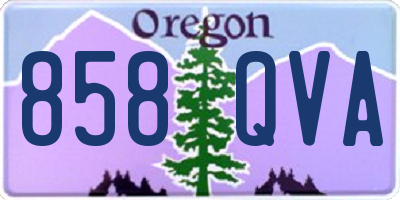 OR license plate 858QVA