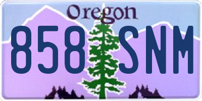 OR license plate 858SNM