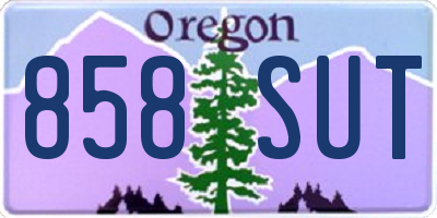 OR license plate 858SUT