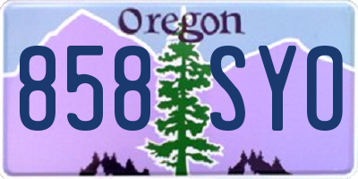 OR license plate 858SYO