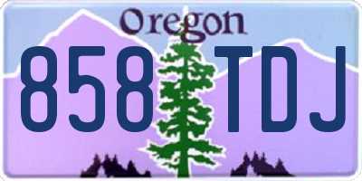 OR license plate 858TDJ