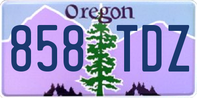 OR license plate 858TDZ