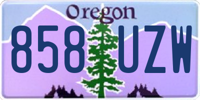 OR license plate 858UZW