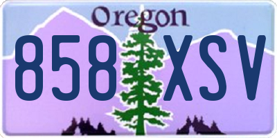 OR license plate 858XSV