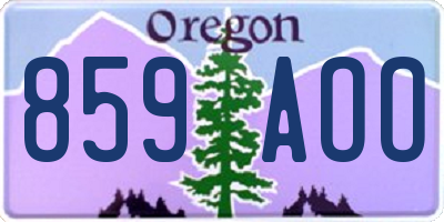 OR license plate 859AOO