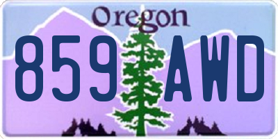 OR license plate 859AWD