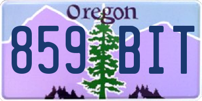 OR license plate 859BIT