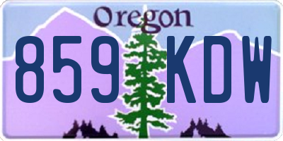 OR license plate 859KDW