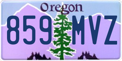 OR license plate 859MVZ