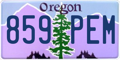 OR license plate 859PEM
