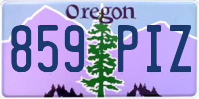 OR license plate 859PIZ