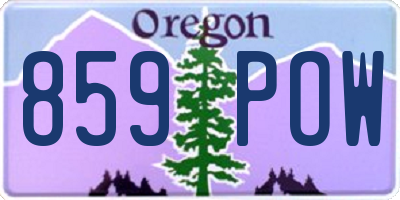 OR license plate 859POW