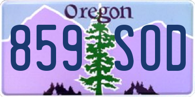 OR license plate 859SOD