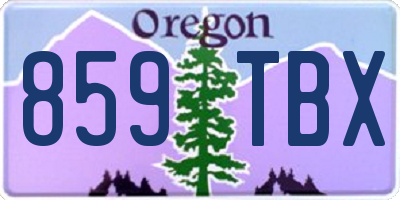 OR license plate 859TBX