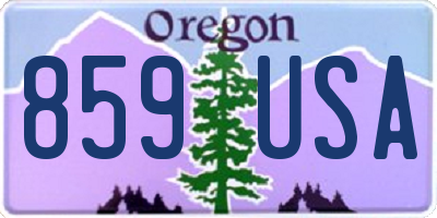 OR license plate 859USA
