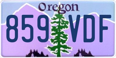 OR license plate 859VDF