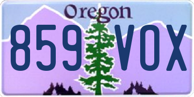 OR license plate 859VOX