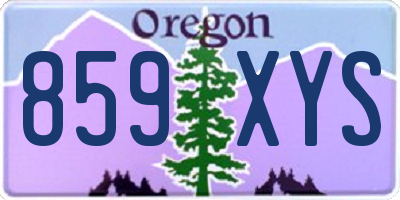 OR license plate 859XYS