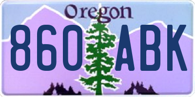 OR license plate 860ABK