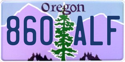 OR license plate 860ALF