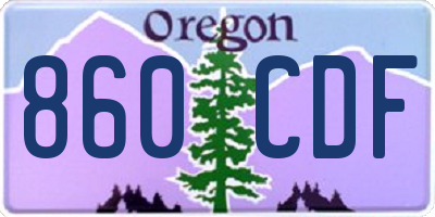 OR license plate 860CDF