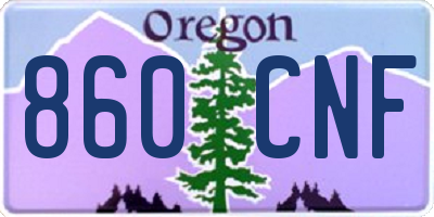 OR license plate 860CNF