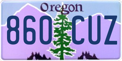 OR license plate 860CUZ
