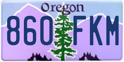 OR license plate 860FKM