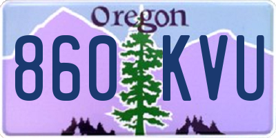 OR license plate 860KVU