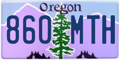 OR license plate 860MTH