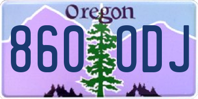 OR license plate 860ODJ