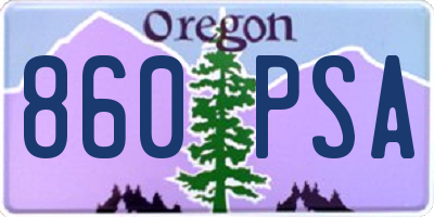 OR license plate 860PSA