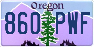 OR license plate 860PWF