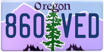 OR license plate 860VED