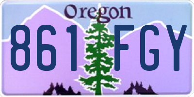 OR license plate 861FGY